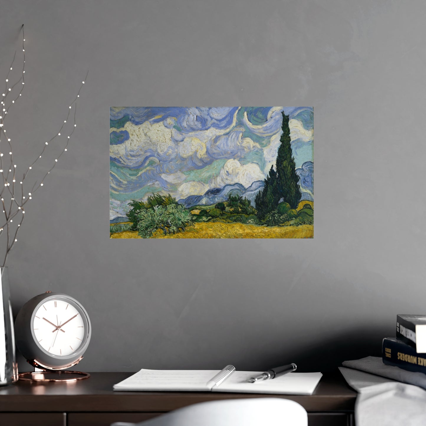 Van Gogh - Wheat Field with Cypresses - Museum Collection - Fine Art Poster