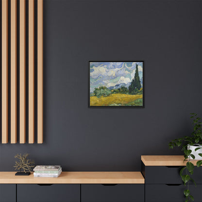Van Gogh - Wheat Field with Cypresses - Museum Collection - Framed Canvas Print