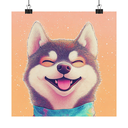 Shiba Inu So Happy - Matte Vertical Poster - Brighten Your Space with Joy - Love Dogs - Wall Art