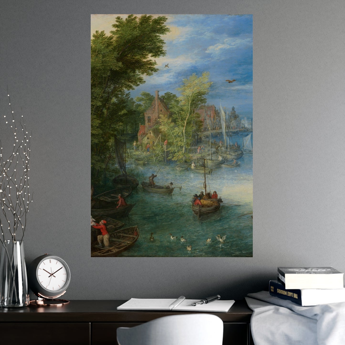 River Landscape Scene - Dutch Golden Age - Vintage Fine Art Print