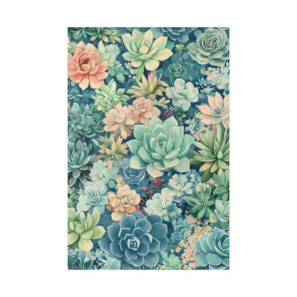 Succulents in Pastel - Secret Garden Collection - Fine Art Print on Canvas