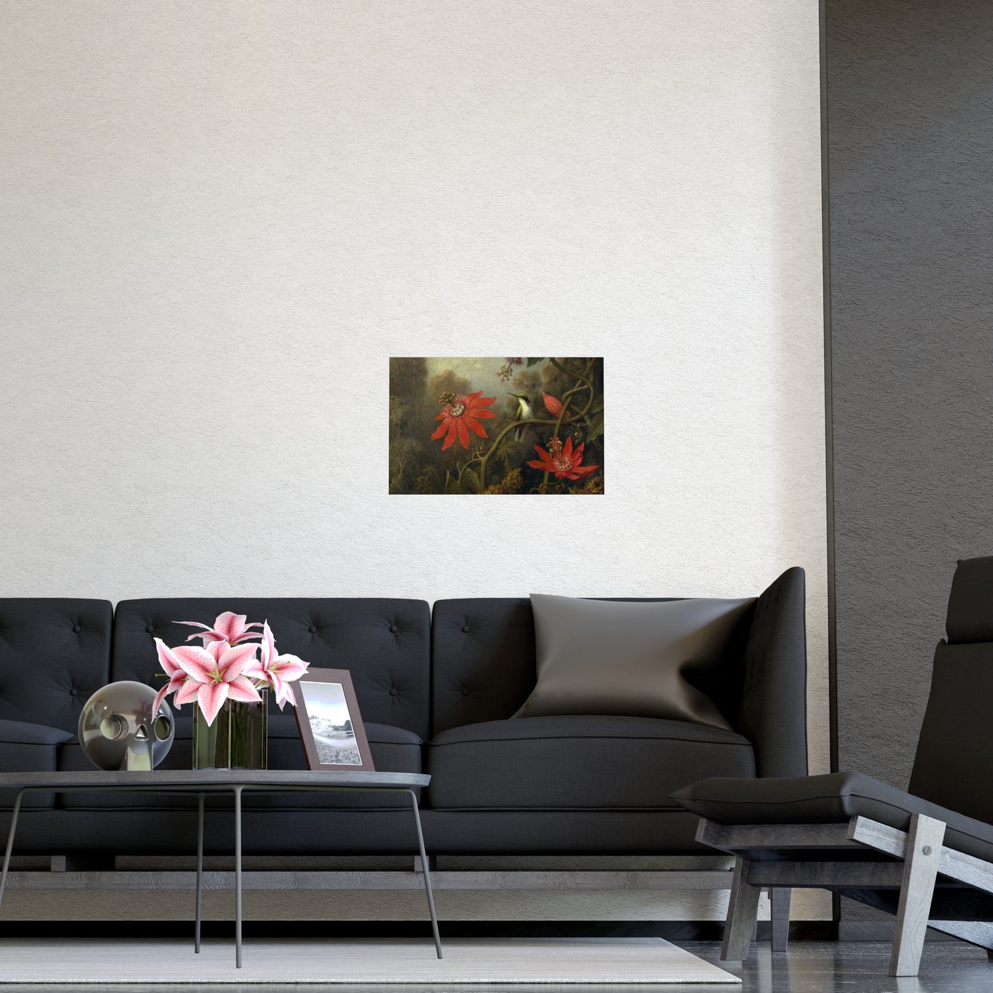 Hummingbird in Lush Tropical Landscape - Museum Collection - Fine Art Poster