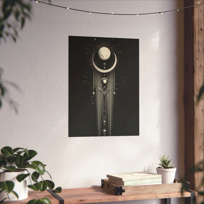 Guided by the Moon - Fine Art Print - Cosmic Poster - Celestial Wall Art - Astronomy Lovers - Space - Ethereal
