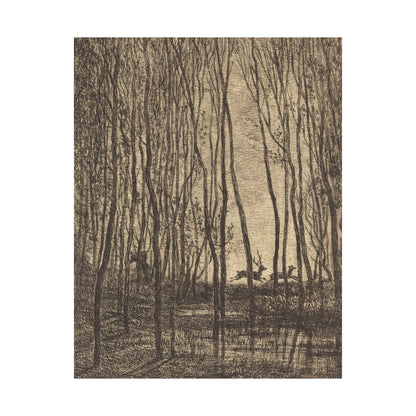 Deer Running Through Woods Nature Fine Art Print