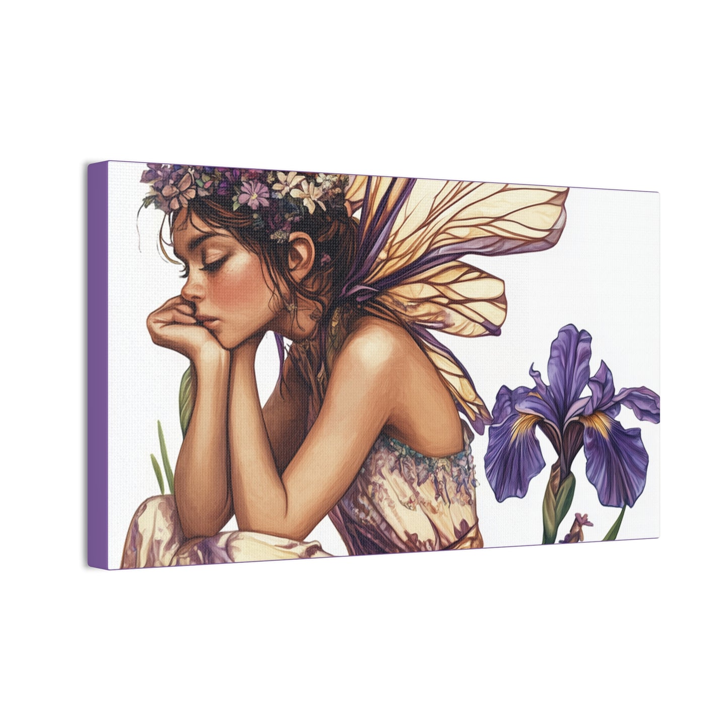 Iris You Were Here - Flowers & Fairies Collection - Fine Art Print on Canvas