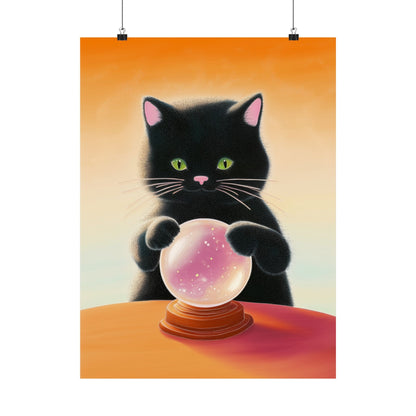 Fortune Telling Cat - Fine Art Print - Whimsical Animals - Posters - Art for Cat Lovers - Wall Art