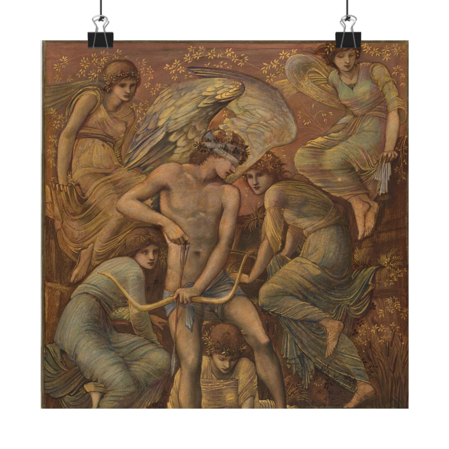 Cupid's Hunting Fields - 1924 - Vintage Fine Art Print - Classic Matte Vertical Poster - Ethereal - Angelic Artwork