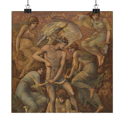 Cupid's Hunting Fields - 1924 - Vintage Fine Art Print - Classic Matte Vertical Poster - Ethereal - Angelic Artwork