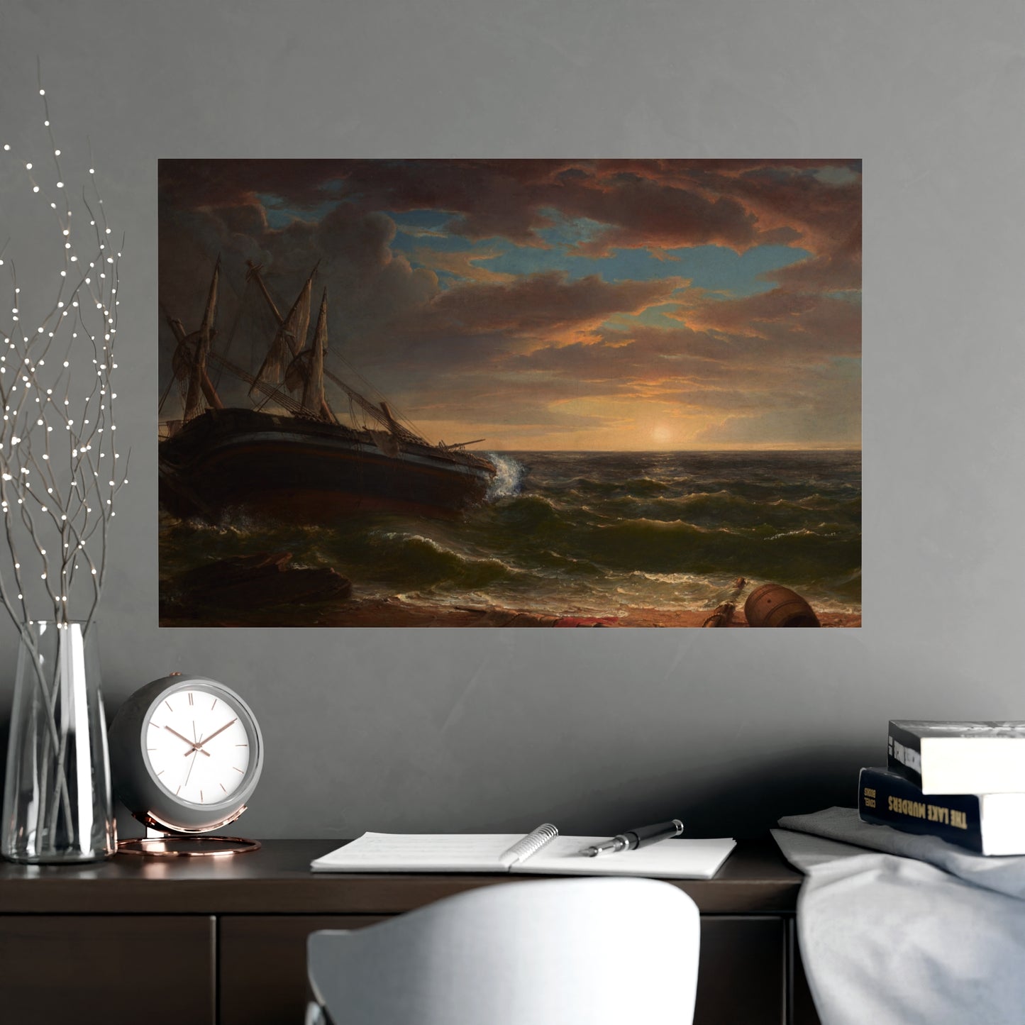 The Stranded Ship - Maritime Drama Fine Art Poster