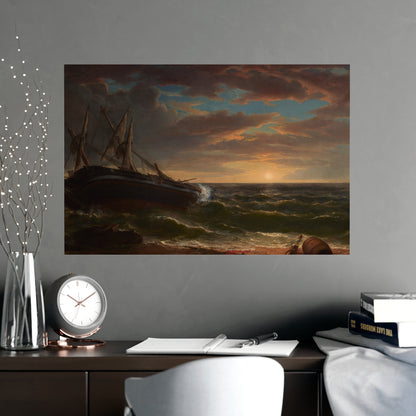 The Stranded Ship - Maritime Drama Fine Art Poster