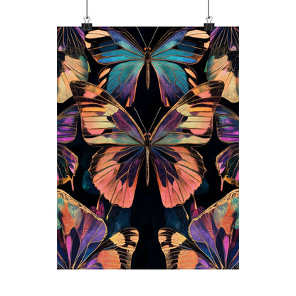 Vibrant Boho Butterflies Fine Art Pint - Matte Poster - Colorful Wall Art for Nature Lovers