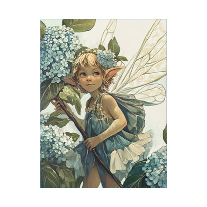 Blue Hydrangea - Flowers & Fairies Collection - Fine Art Print on Canvas