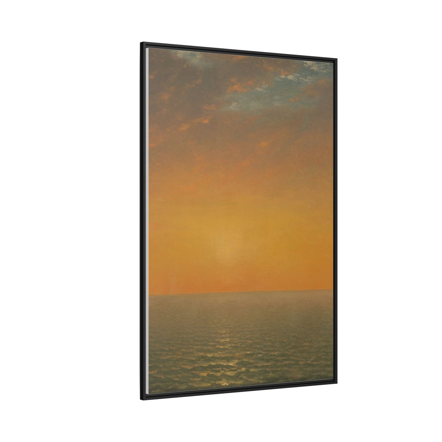 John Frederick Kensett : Sunset on the Sea (1872) - Museum Collection - Framed Canvas Print