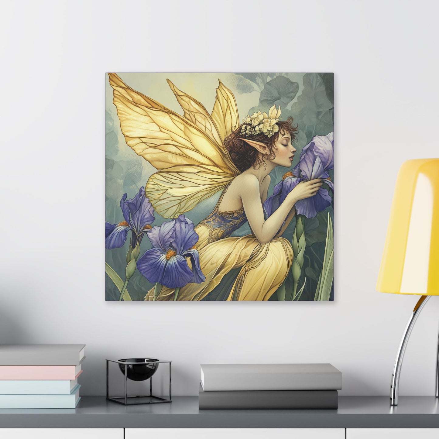 Iris You Were Here - Flowers & Fairies Collection - Fine Art Print on Canvas