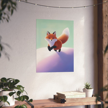 Playful Fox  - Whimsical Animals Wall Art - Cute Animal Posters -  Love Foxes - Vertical Poster