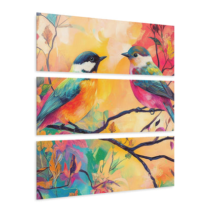 Love Birds in Paradise - Fine Art Print - Acrylic Prints (Triptych)