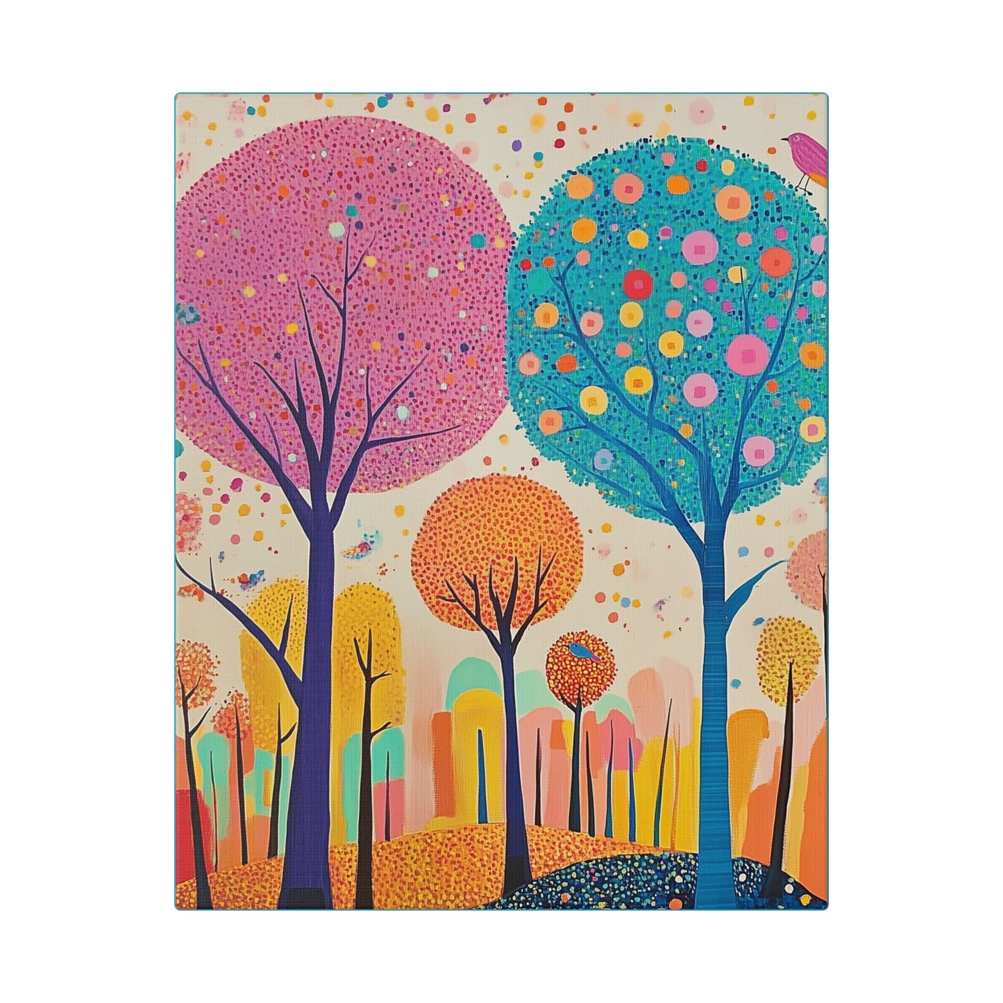 Happy Polka Dot Trees - Delight in Nature Series - Fine Art Print on Canvas