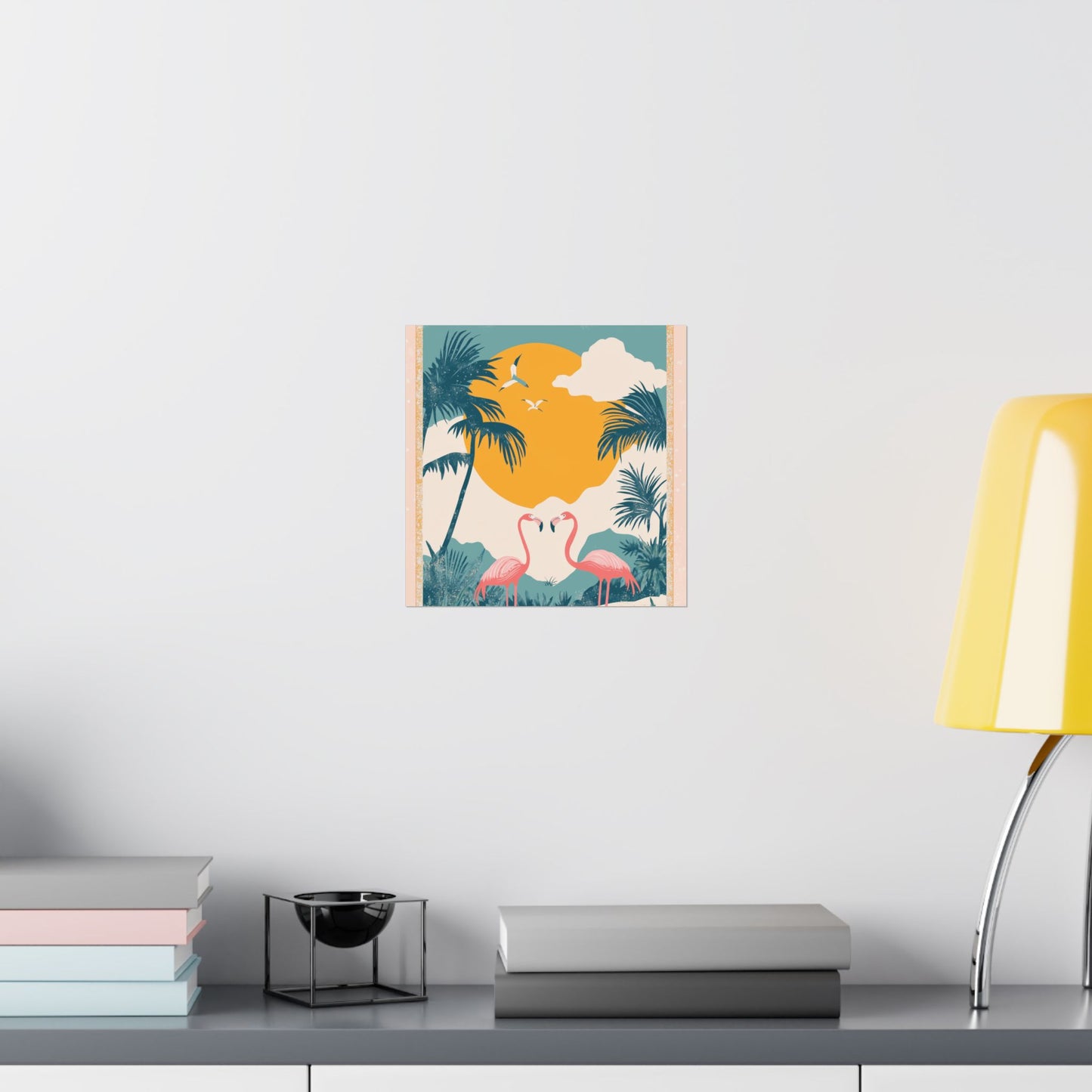 Welcome to Miami - Tropical Flamingo Poster - Boho Wall Art - Bohemian Art Prints - Home Décor