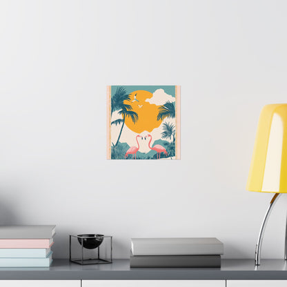 Welcome to Miami - Tropical Flamingo Poster - Boho Wall Art - Bohemian Art Prints - Home Décor