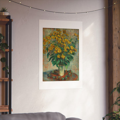 Claude Monet - Jerusalem Artichokes Painting - Fine Art Print - Vertical Poster - Floral Art Décor