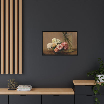 Henri Fantin-Latour : Roses and Lilies (1888) - Giclee Fine Art Print - Museum Collection Framed Canvas Print