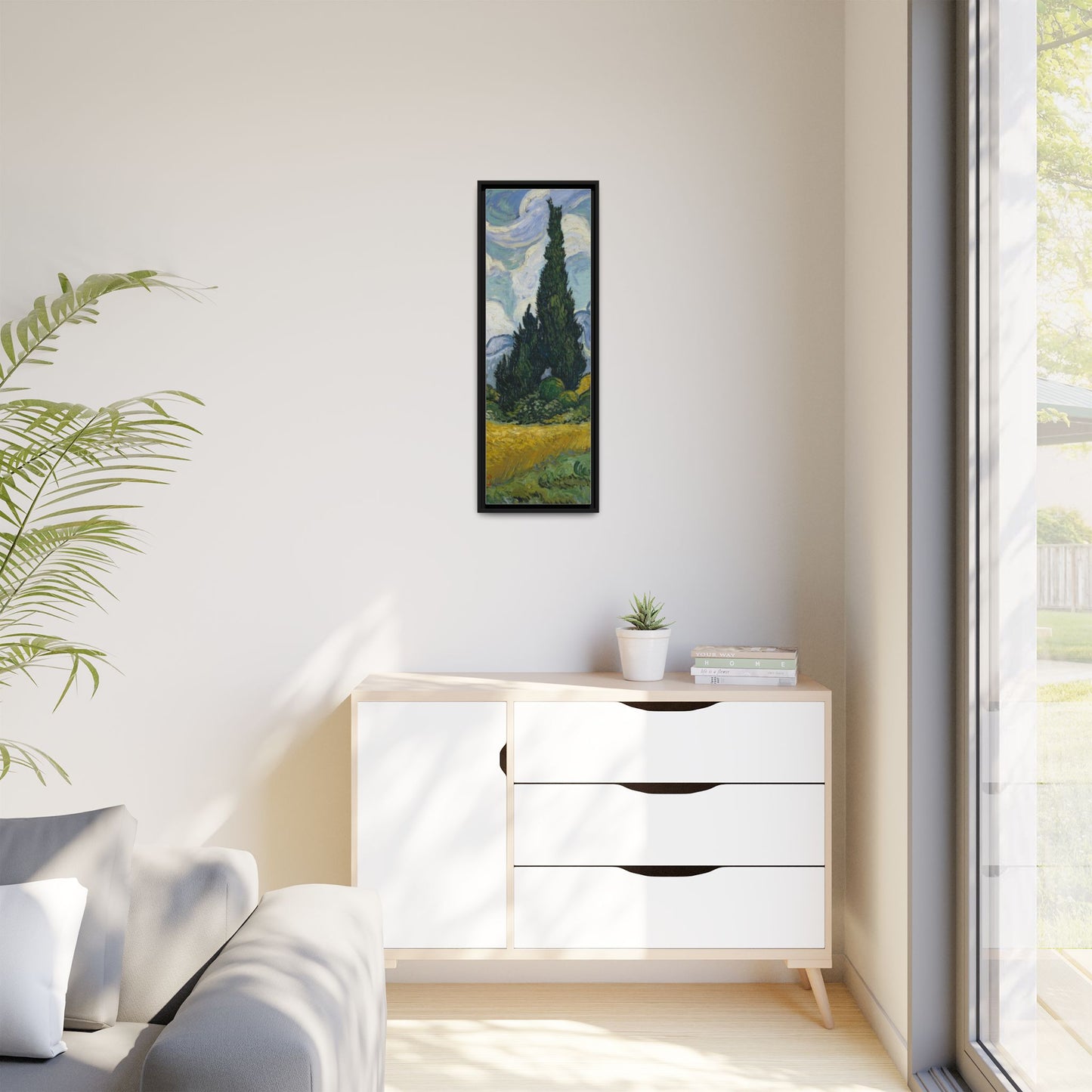 Van Gogh - Wheat Field with Cypresses - Museum Collection - Framed Canvas Print
