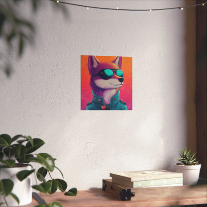 Fetching Fox - Whimsical Animals Art Poster Series - Trendy Wall Art - Vibrant Art Prints - Funny Animal Portrait Style Posters
