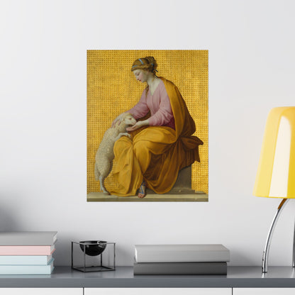 Virtues Art - Meekness - Fine Art Print - Elegant - Vertical Poster - Vintage Art Print