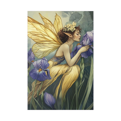 Iris You Were Here - Flowers & Fairies Collection - Fine Art Print on Canvas