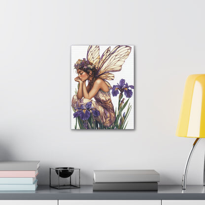 Iris You Were Here - Flowers & Fairies Collection - Fine Art Print on Canvas