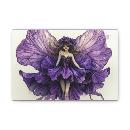 A Violet Affair - Fairies & Flowers Collection - Wall Art - on Canvas