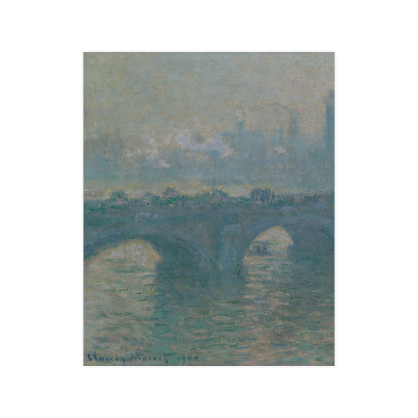 Waterloo Bridge Gray Weather - Monet Fine Art Poster