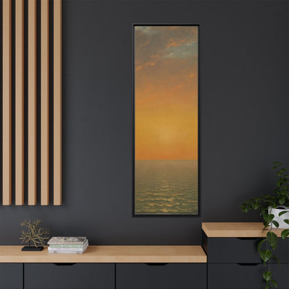 John Frederick Kensett : Sunset on the Sea (1872) - Museum Collection - Framed Canvas Print