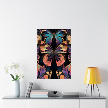 Vibrant Boho Butterflies Fine Art Pint - Matte Poster - Colorful Wall Art for Nature Lovers