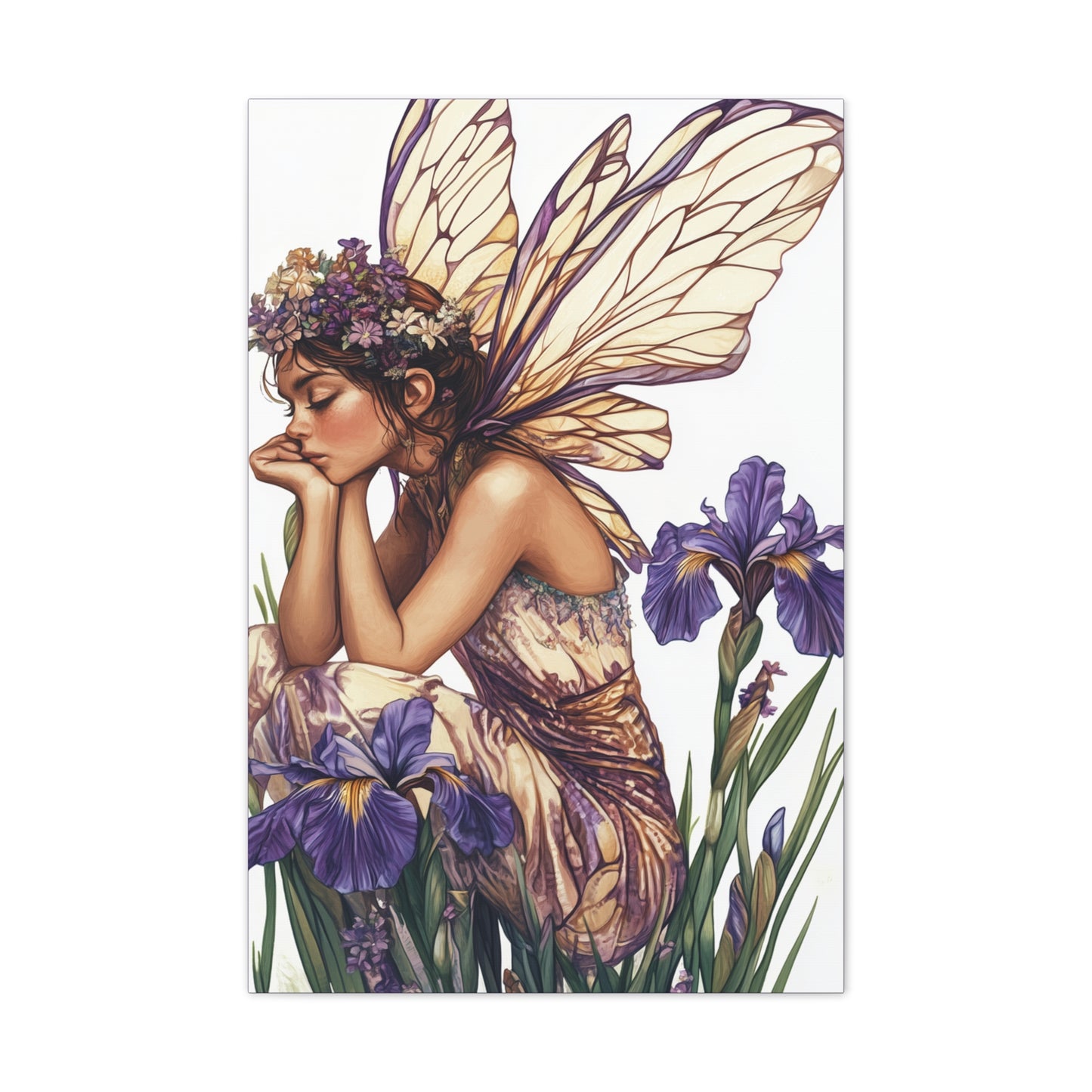 Iris You Were Here - Flowers & Fairies Collection - Fine Art Print on Canvas