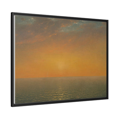 John Frederick Kensett : Sunset on the Sea (1872) - Museum Collection - Framed Canvas Print