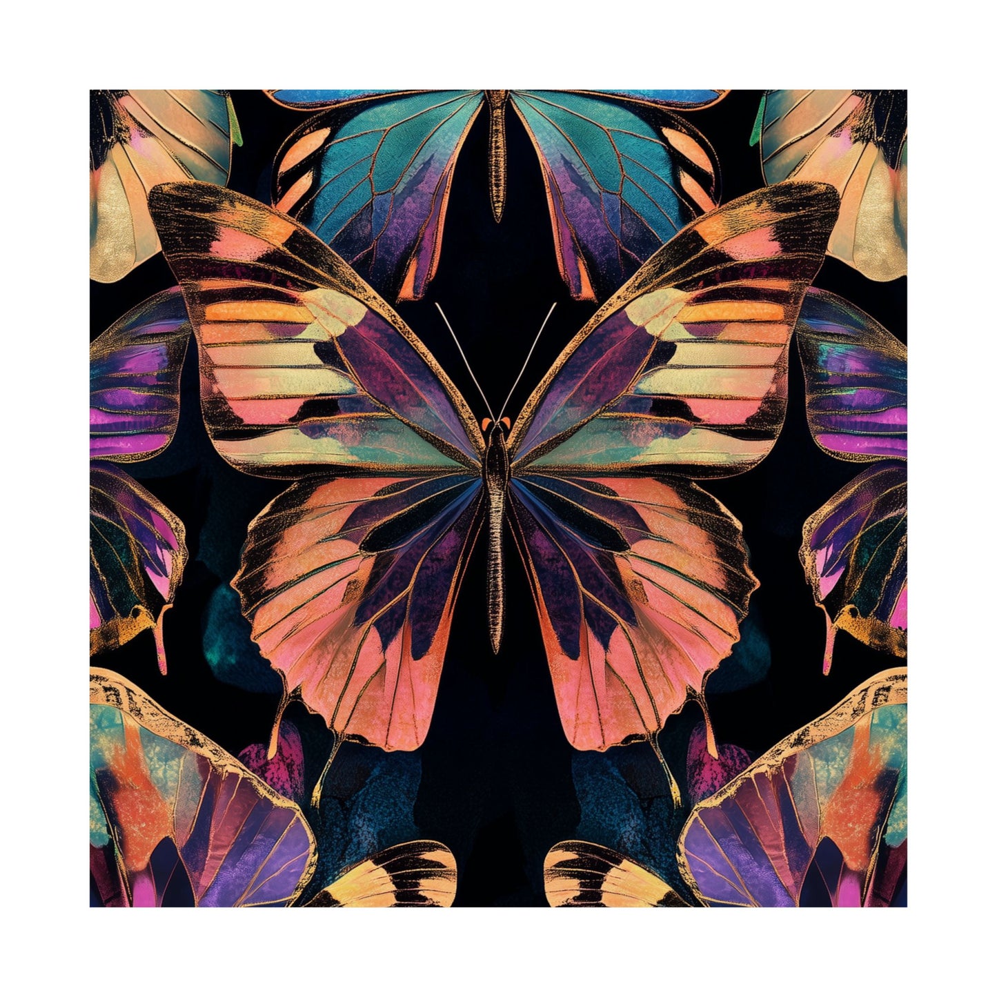 Vibrant Boho Butterflies Fine Art Pint - Matte Poster - Colorful Wall Art for Nature Lovers
