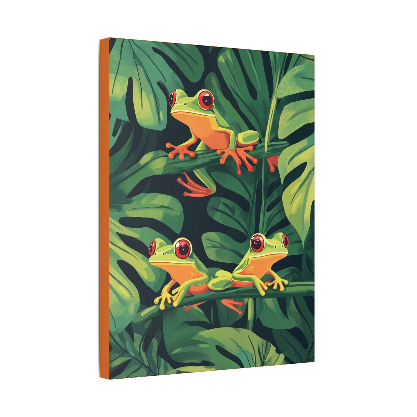 Tree Frog Trio - Garden Friends Series - Fine Art Print on Canvas