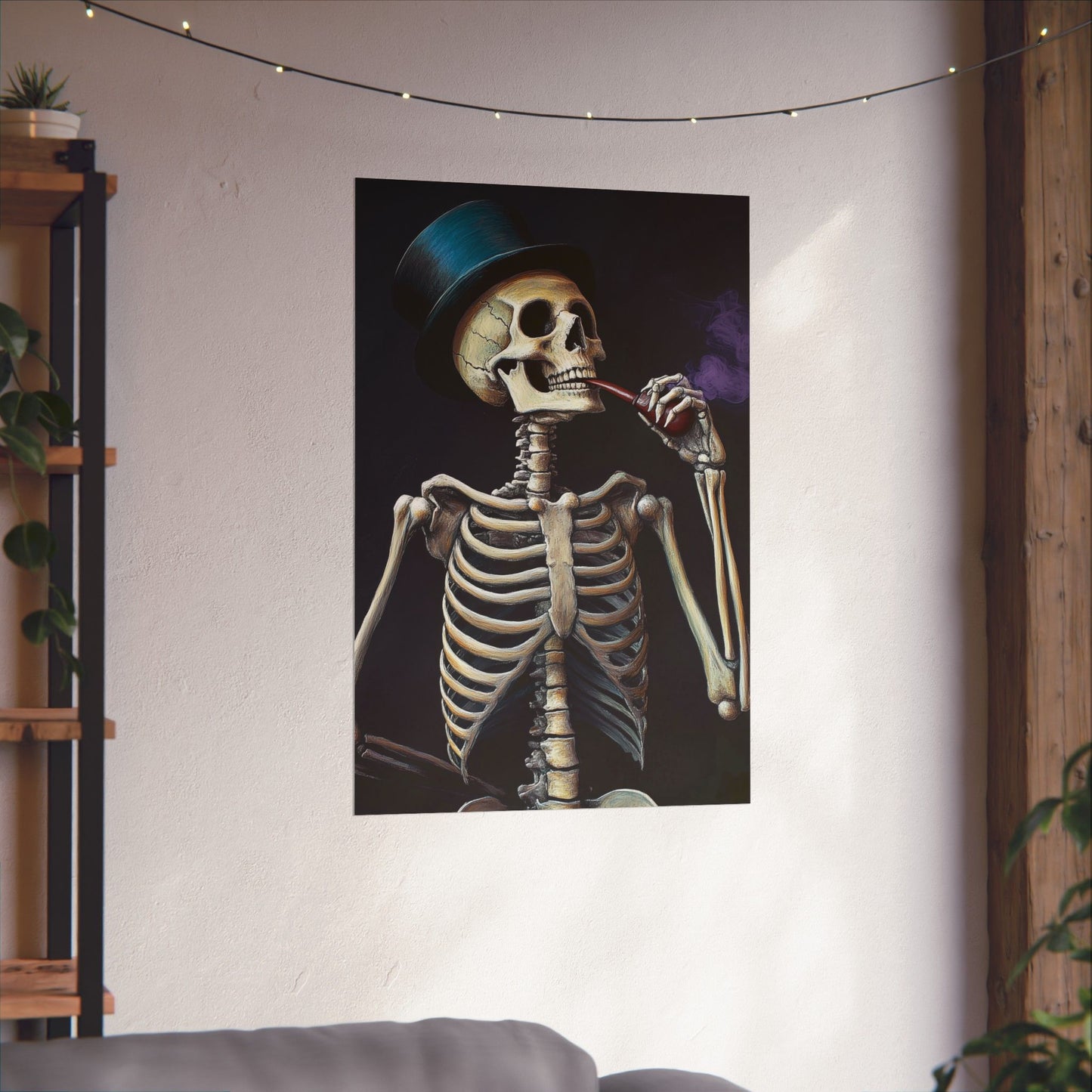 Dapper Skeleton Portrait Poster - Gothic Posters - Vertical Poster - Perfect for Halloween Party Décor