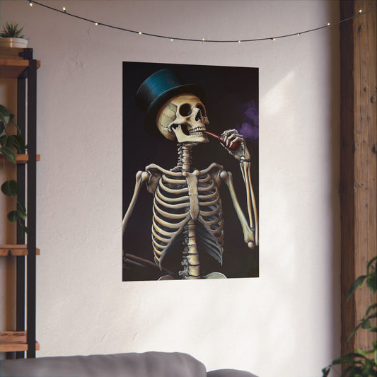 Dapper Skeleton Portrait Poster - Gothic Posters - Vertical Poster - Perfect for Halloween Party Décor