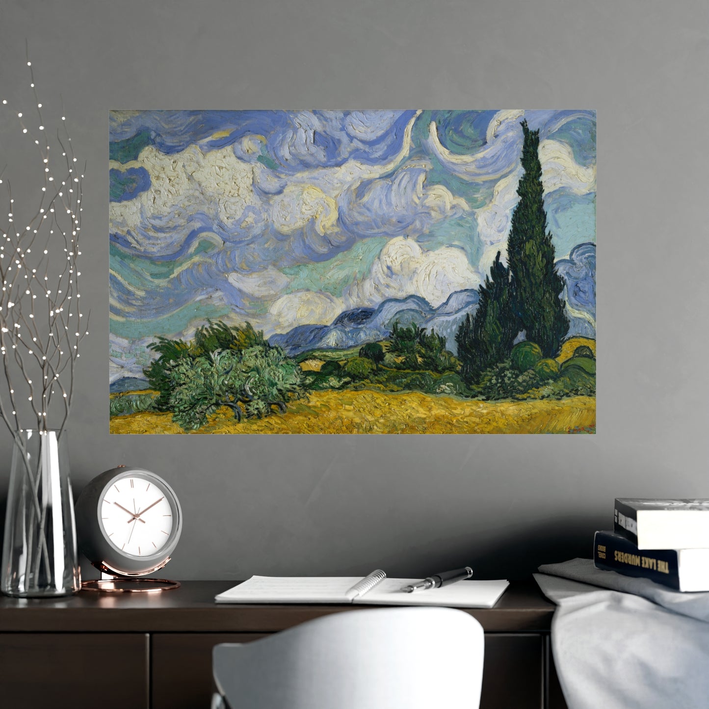 Van Gogh - Wheat Field with Cypresses - Museum Collection - Fine Art Poster