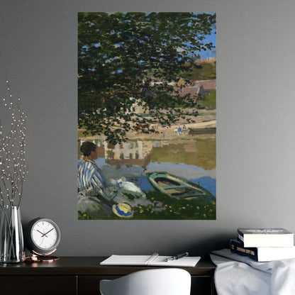 On the Bank of the Seine at Bennecourt - Monet Fine Art Poster