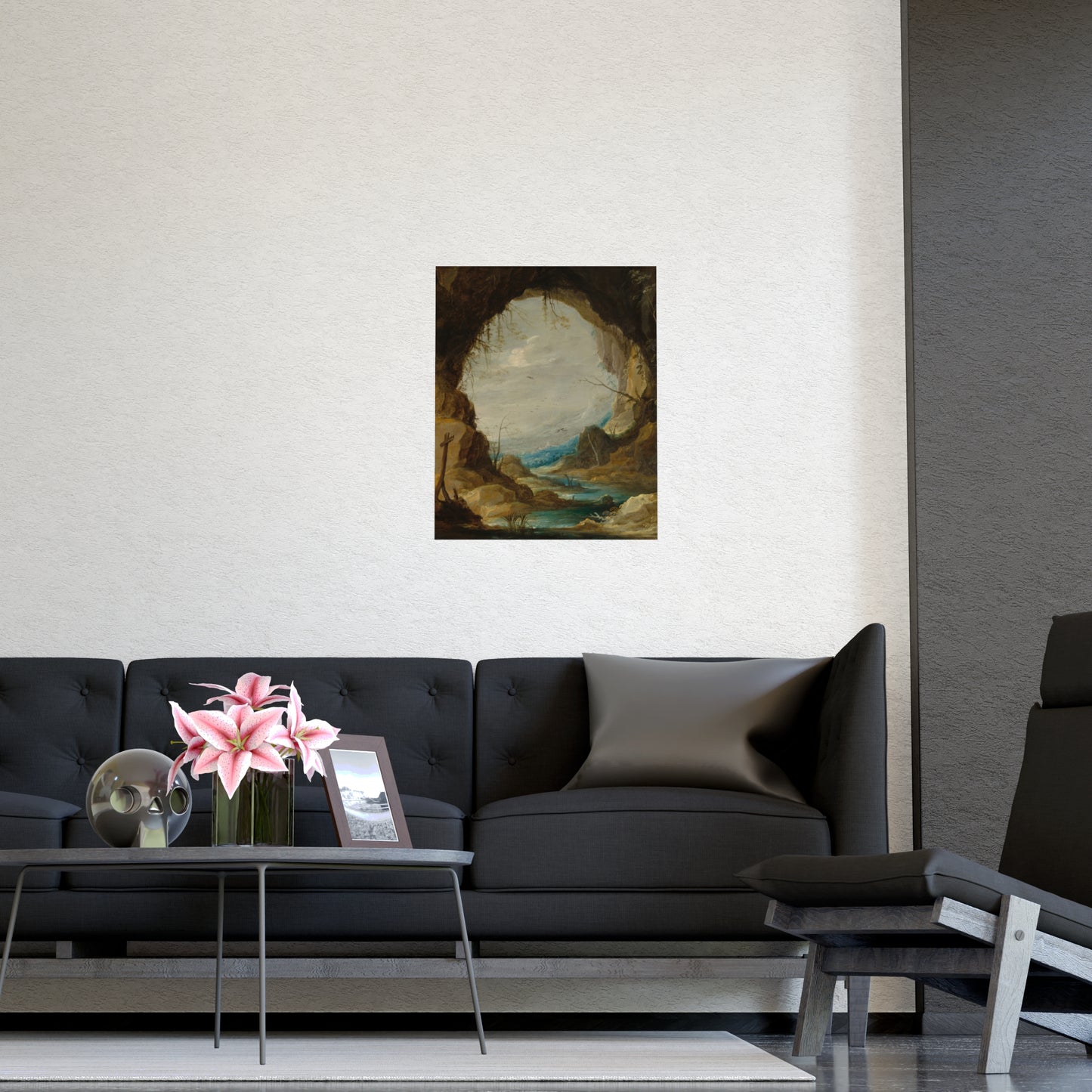 Vista from a Grotto - Romantic Cave Landscape Fine Art Poster