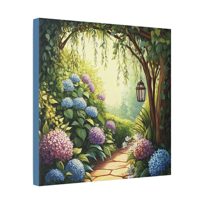 Hydrangea Courtyard - Secret Garden Series - Fine Art Print on Canvas