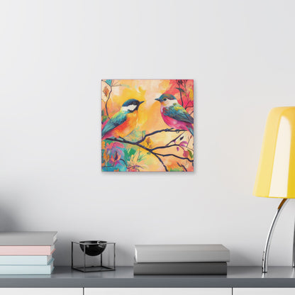 Love Birds in Paradise - Fine Art Print - Wall Art - on Canvas