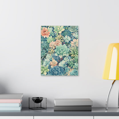 Succulents in Pastel - Secret Garden Collection - Fine Art Print on Canvas