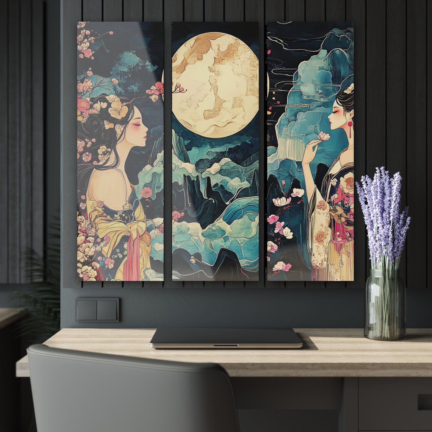 Midnight Moon - Fine Art Print - Acrylic Prints (Triptych)
