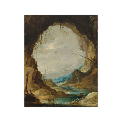 Vista from a Grotto - Romantic Cave Landscape Fine Art Poster