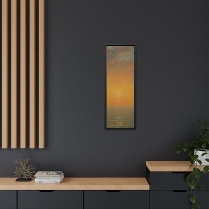 John Frederick Kensett : Sunset on the Sea (1872) - Museum Collection - Framed Canvas Print