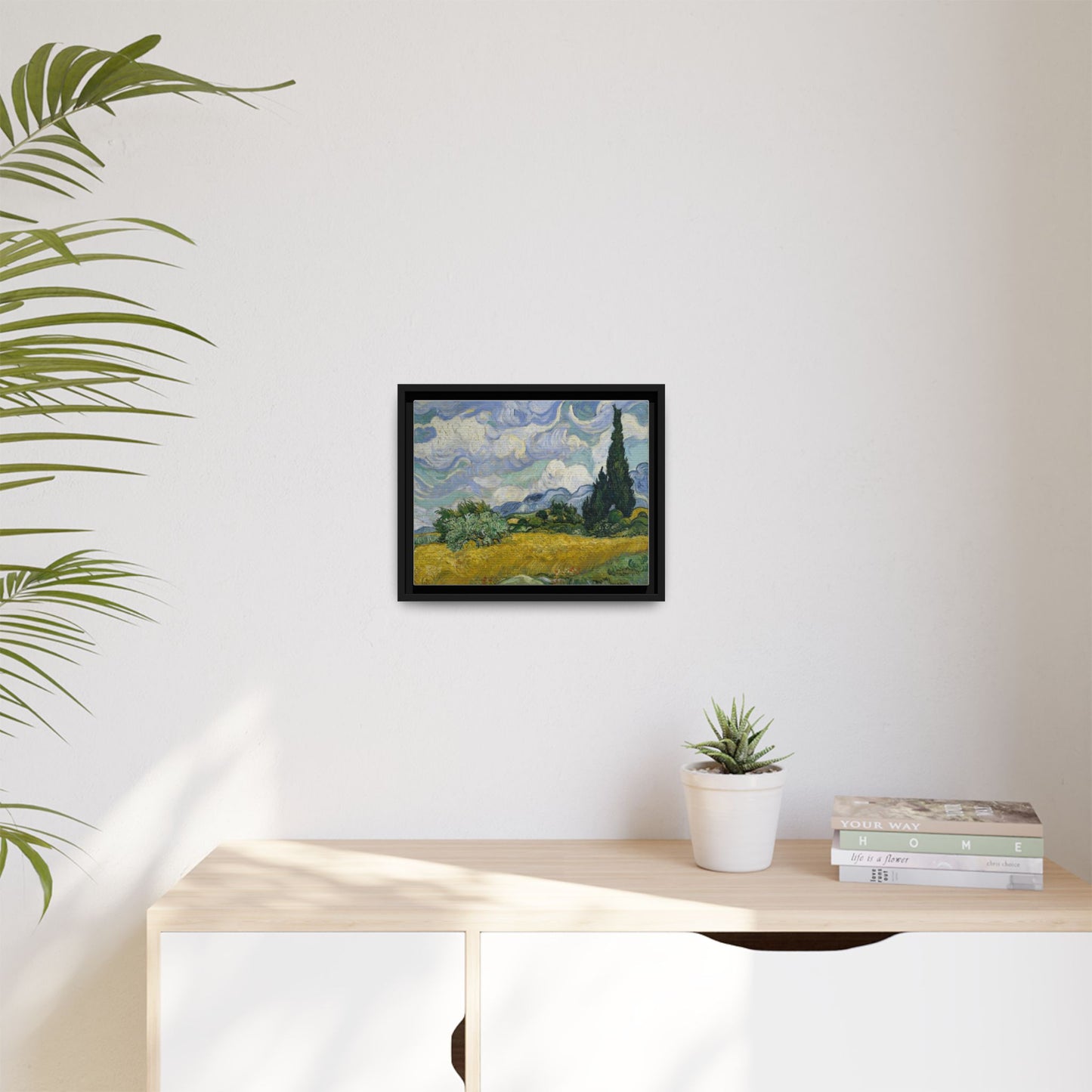 Van Gogh - Wheat Field with Cypresses - Museum Collection - Framed Canvas Print